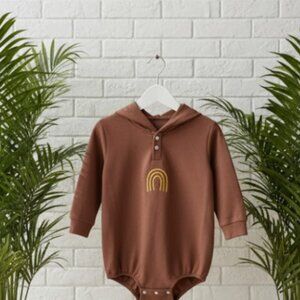 LAST ONE!!!   Cute Gift Hoodie onesie bodysuit brown snap bottom 3T